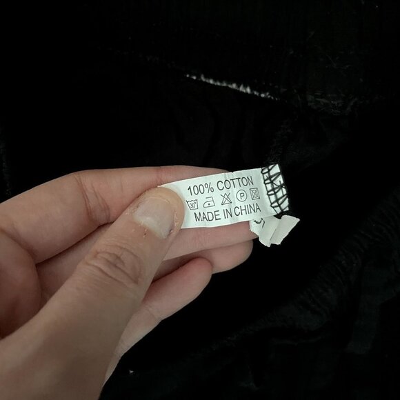 Flowy long black wide leg trouser pants classy comfortable lightweight cotton - Picture 4 of 4